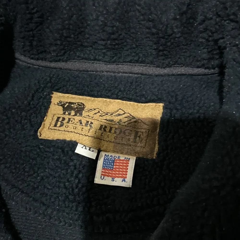 Bear Ridge Outfitters USA Flag Stars and Stripes Blue Fleece Jacket Sz XL Zip Up - Picture 3 of 8